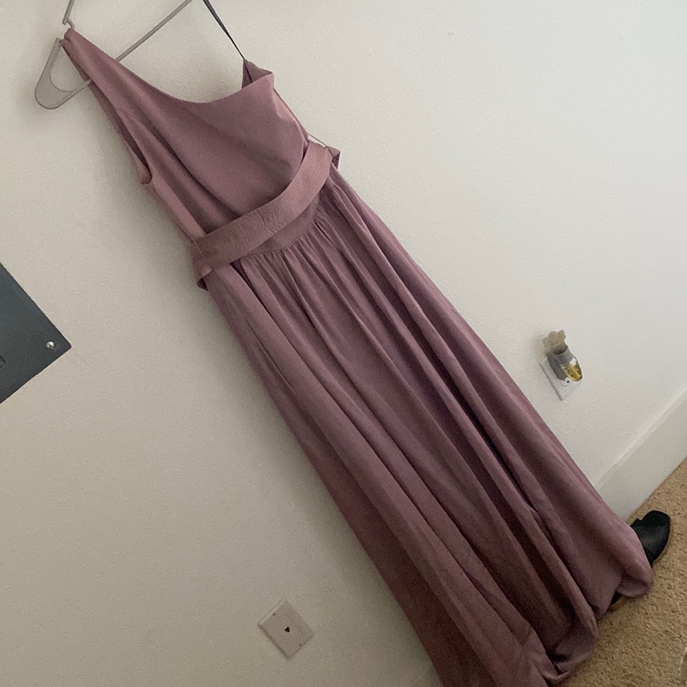 One shoulder Vera Wang White bridesmaid dress - quartz color